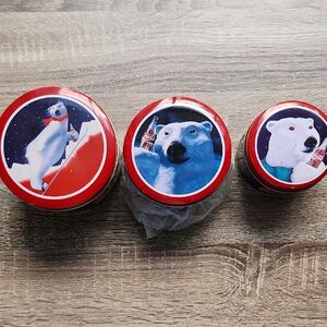 Vintage Nestling Coca Cola Red and Gold Tins. 1994 3 Tins All Like New